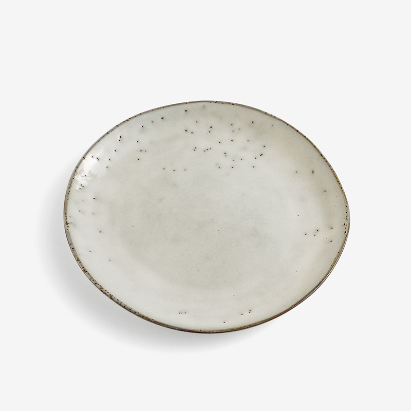 日式 春泥大地 20.5cm 陶瓷圓盤｜泥米灰｜單品_0