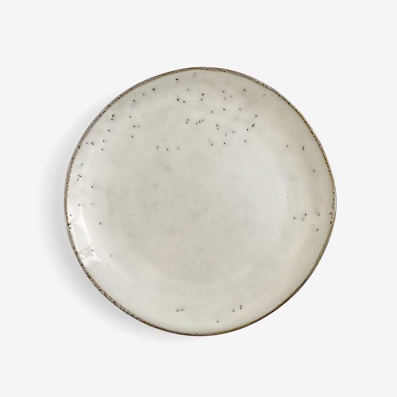 日式 春泥大地 20.5cm 陶瓷圓盤｜泥米灰｜單品_2