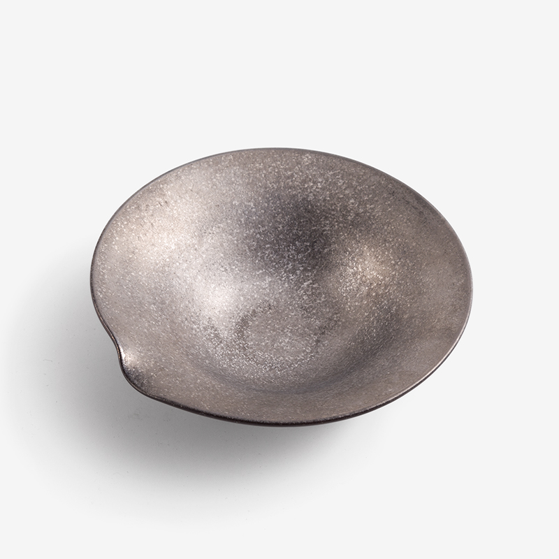日式 磨砂流金 17.5cm 陶瓷小碗｜黑銀｜單品_0