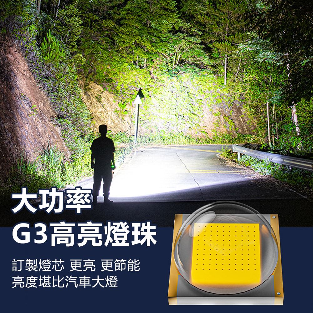 強光手電筒 手電筒 USB充電｜輕盈易攜、生活防水_4
