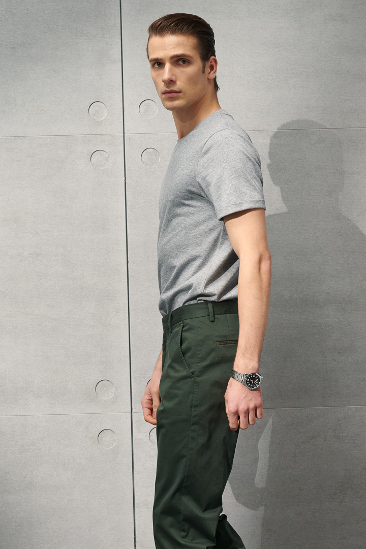 SST&C Lush Green Comfort Fit Casual Trousers | 1212203004  (Outlet)_3