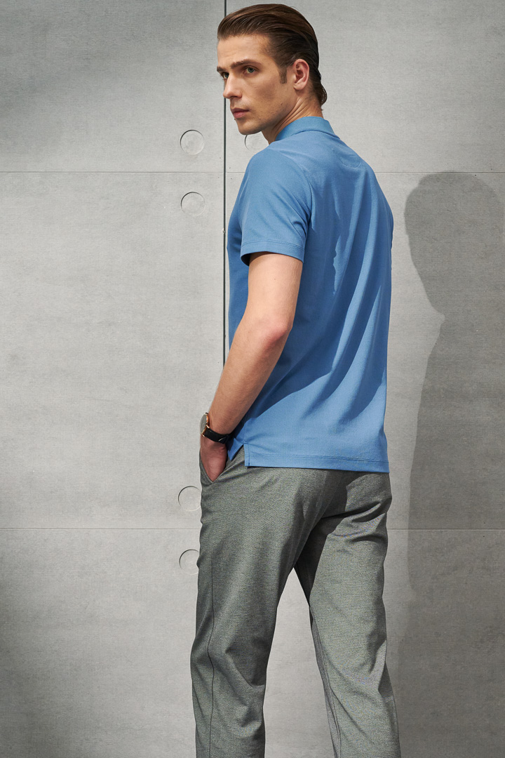 SST&C Bright Slate Gray Stretch Knit Comfort Fit Track Trousers | 1212203009  (Outlet)_4