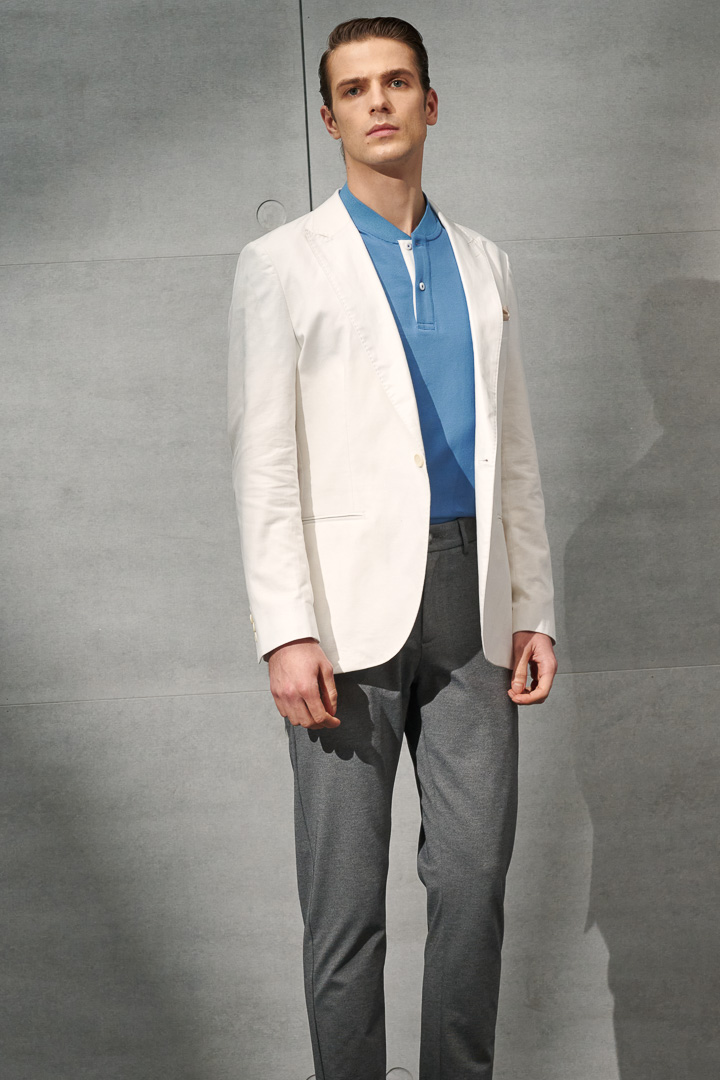 SST&C Bright Slate Gray Stretch Knit Comfort Fit Track Trousers | 1212203009  (Outlet)_5