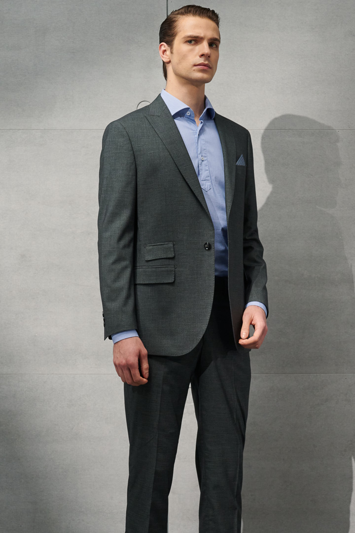SST&C Gray Textured Slim Fit Suit Jacket | 0112203003  (Outlet)_1