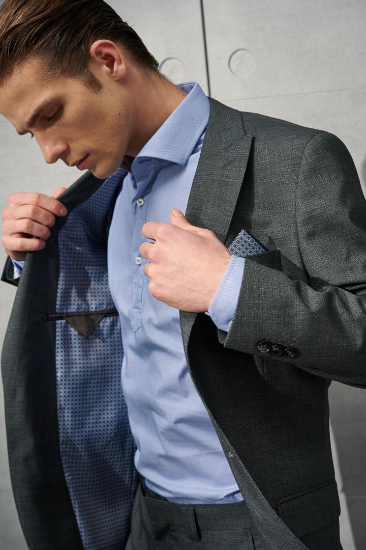 SST&C Gray Textured Slim Fit Suit Jacket | 0112203003  (Outlet)_4