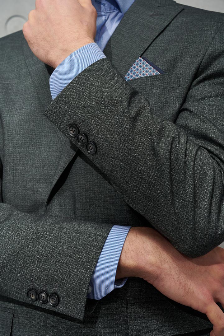 SST&C Gray Textured Slim Fit Suit Jacket | 0112203003  (Outlet)_6