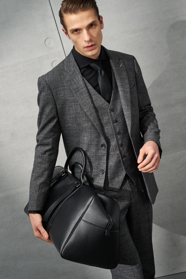 SST&C Gray Textured Slim Fit Suit Jacket | 0112203006  (Outlet)_0