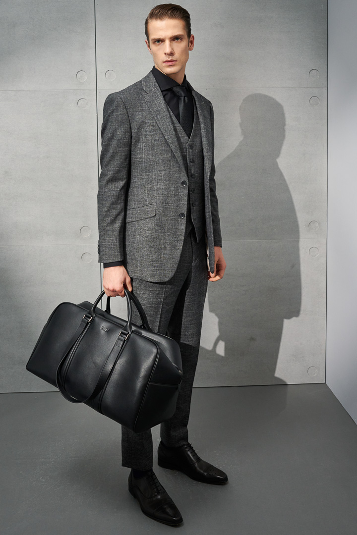 SST&C Gray Textured Slim Fit Suit Jacket | 0112203006  (Outlet)_3