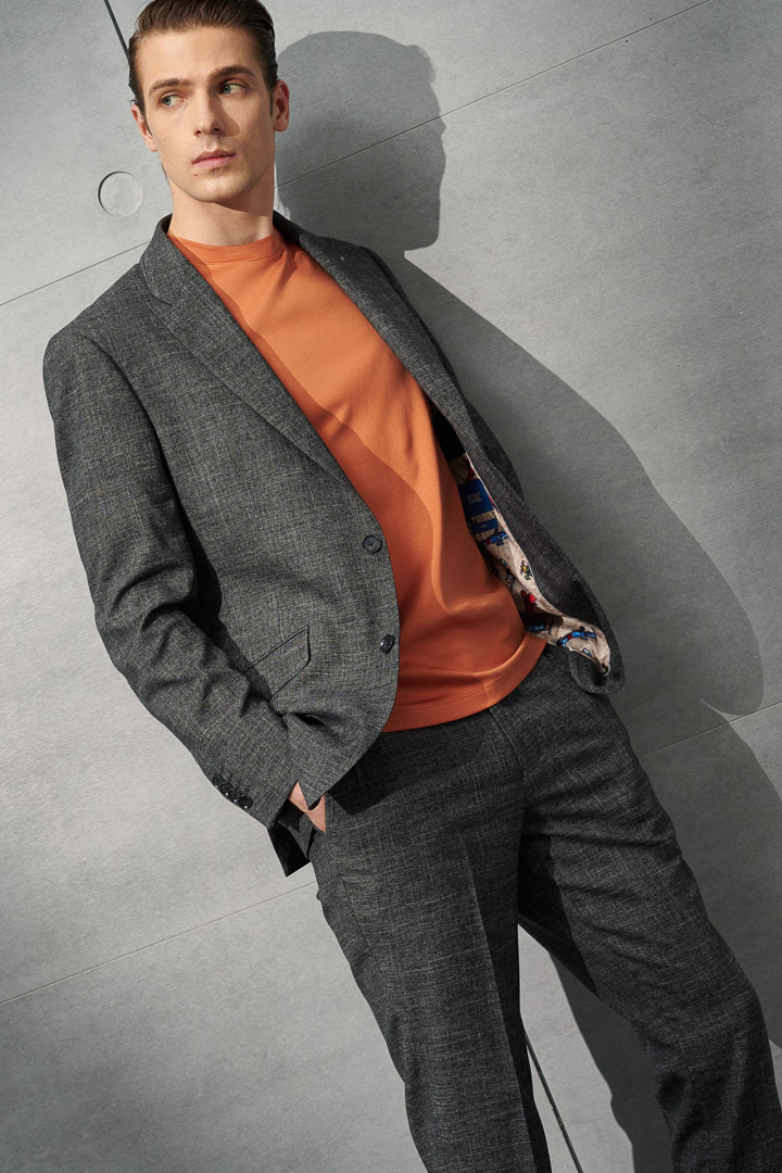 SST&C Gray Textured Slim Fit Suit Jacket | 0112203006  (Outlet)_4