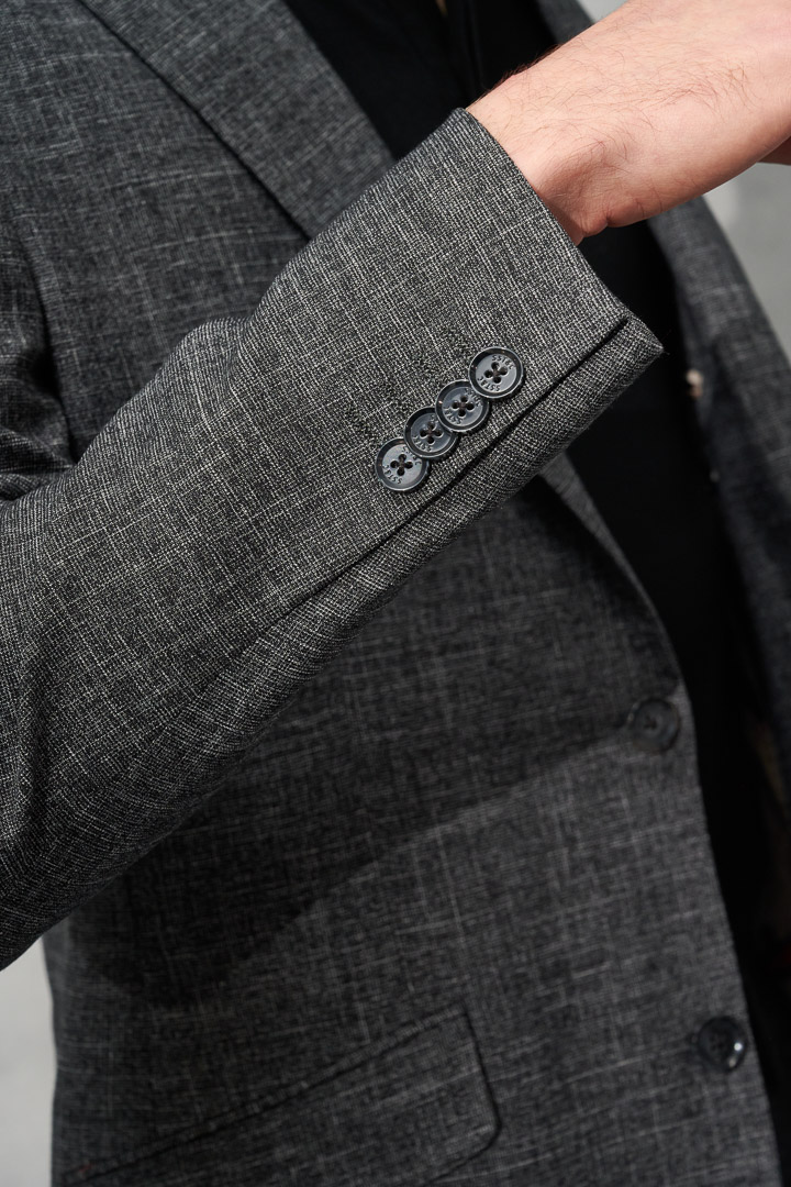 SST&C Gray Textured Slim Fit Suit Jacket | 0112203006  (Outlet)_6