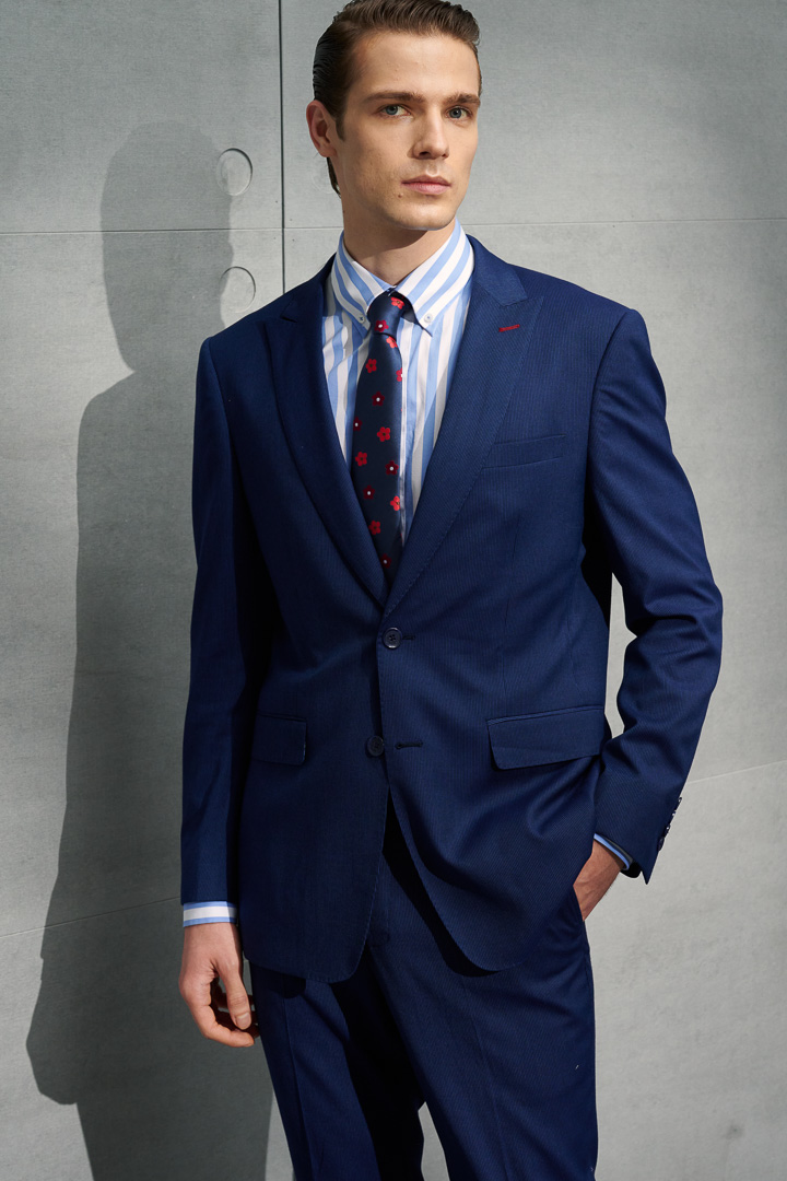 SST&C Navy Pinstripe Pattern Slim Fit Suit Jacket | 0112203008  (Outlet)_0