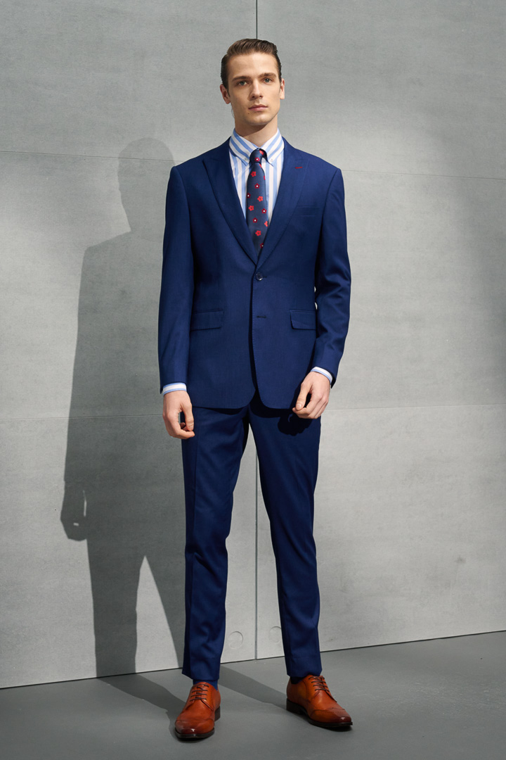 SST&C Navy Pinstripe Pattern Slim Fit Suit Jacket | 0112203008  (Outlet)_4