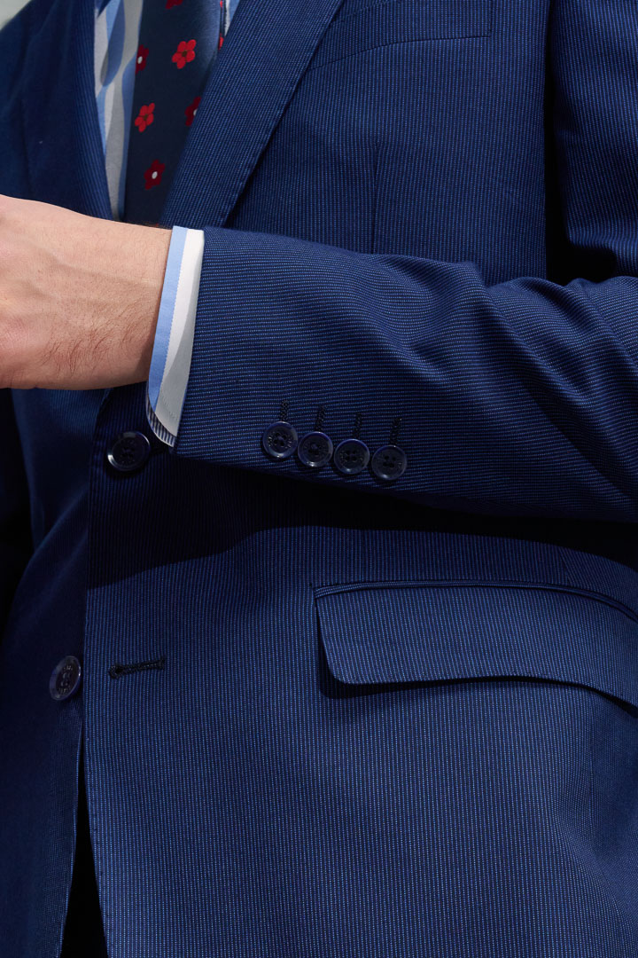 SST&C Navy Pinstripe Pattern Slim Fit Suit Jacket | 0112203008  (Outlet)_6