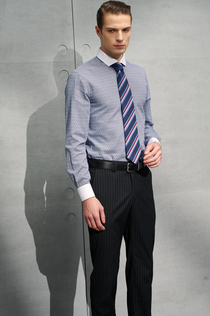 SST&C Black Striped Pattern Slim Fit Suit Trousers | 0212203001  (Outlet)_5