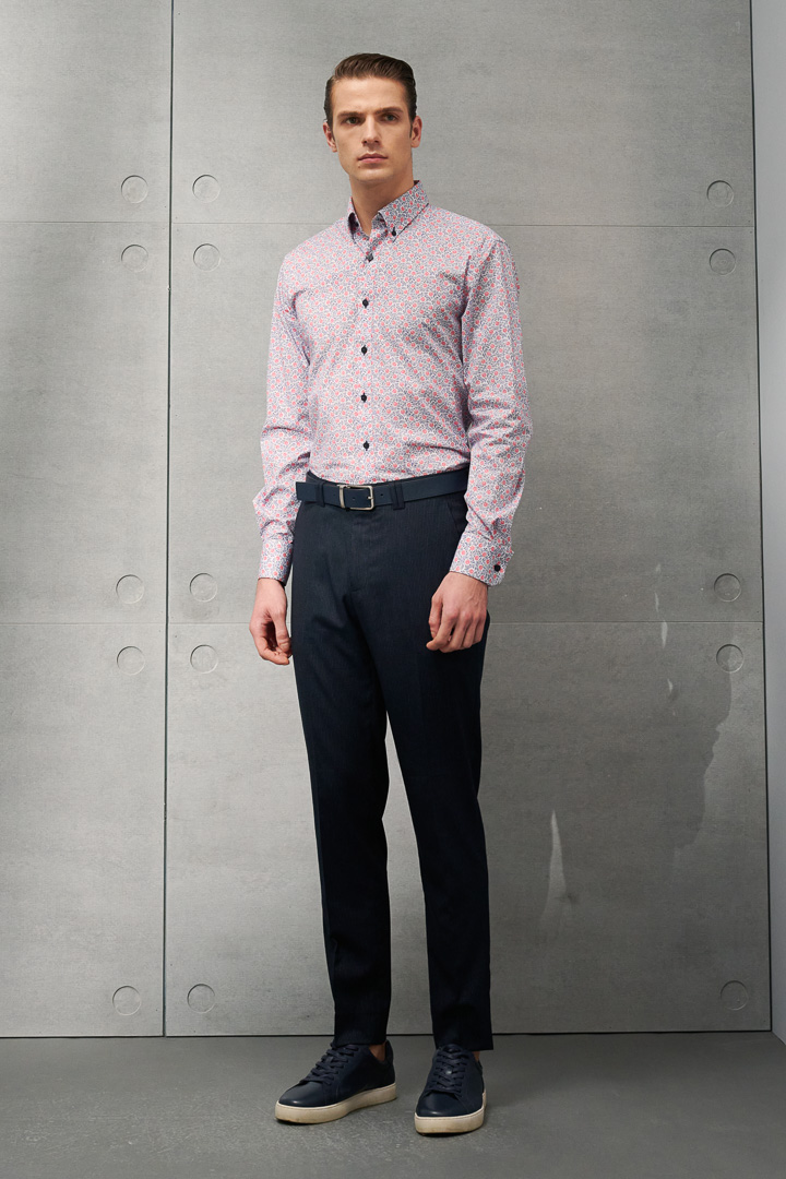 SST&C Navy Striped Pattern Slim Fit Suit Trousers | 0212203004  (Outlet)_6