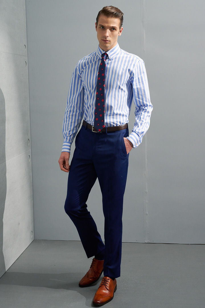 SST&C Navy Pinstripe Pattern Slim Fit Suit Trousers | 0212203008  (Outlet)_0