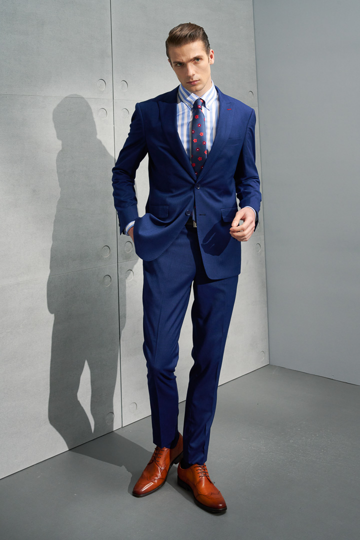 SST&C Navy Pinstripe Pattern Slim Fit Suit Trousers | 0212203008  (Outlet)_3