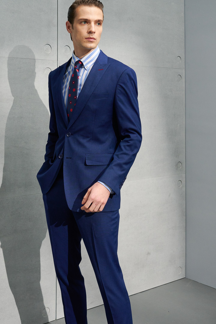 SST&C Navy Pinstripe Pattern Slim Fit Suit Trousers | 0212203008  (Outlet)_4
