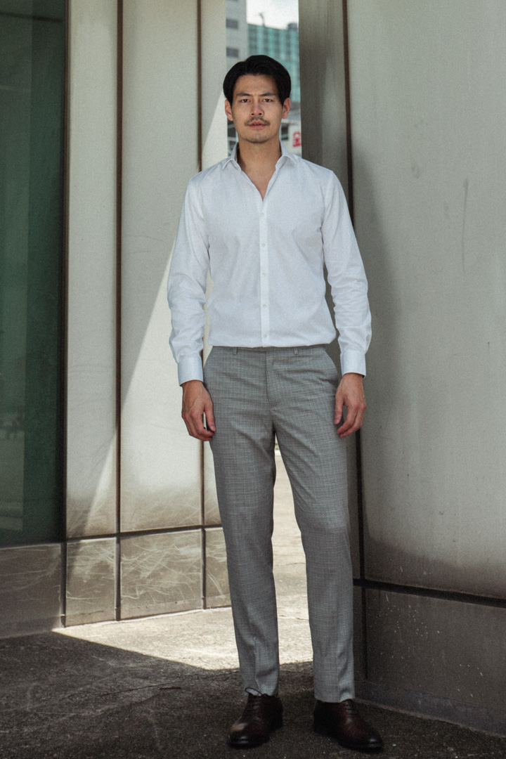SST&C Light Gray Textured Slim Fit Suit Trousers | 0212203009  (Outlet)_1