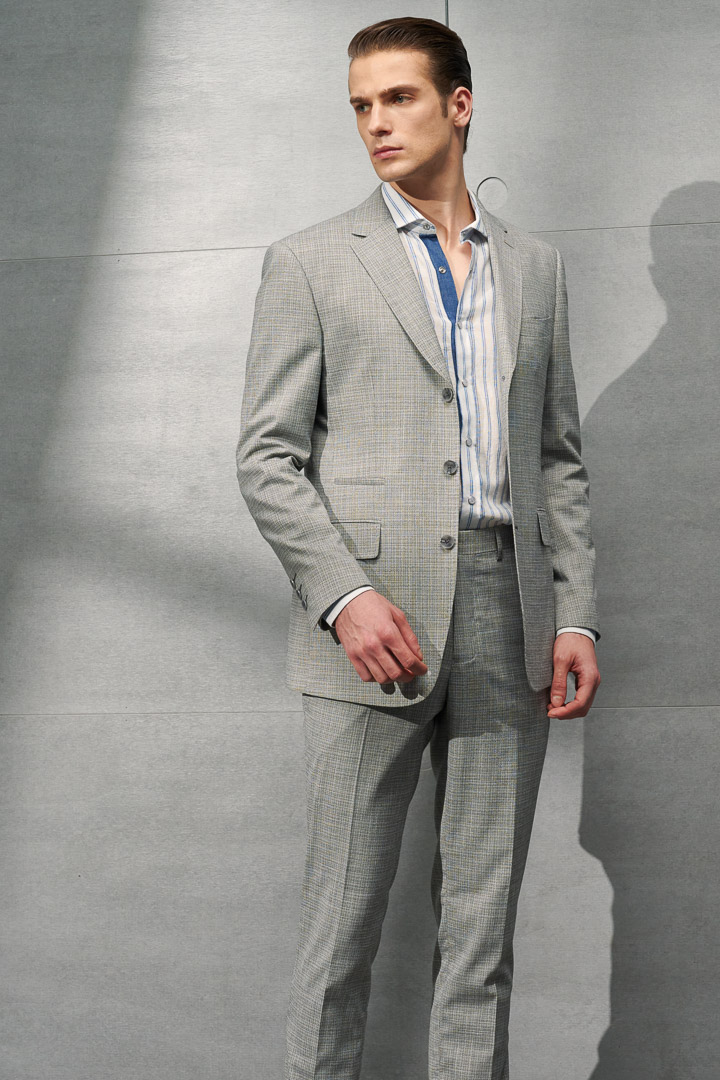 SST&C Light Gray Textured Slim Fit Suit Trousers | 0212203009  (Outlet)_8