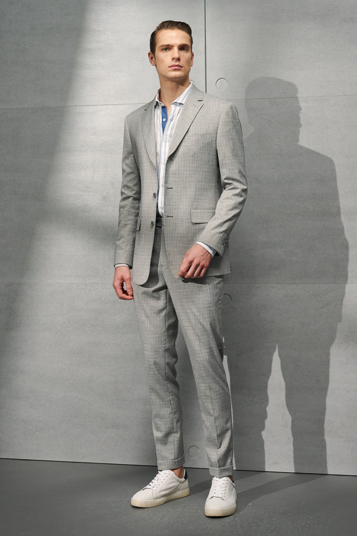 SST&C Light Gray Textured Slim Fit Suit Trousers | 0212203009  (Outlet)_9