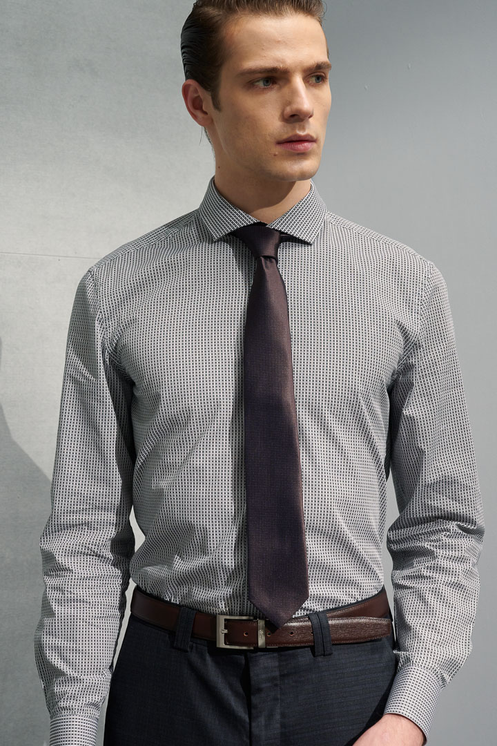 SST&C #Comfortable Cotton  Dark Green Geometric Print Shirt | 0312203003  (Outlet)_0