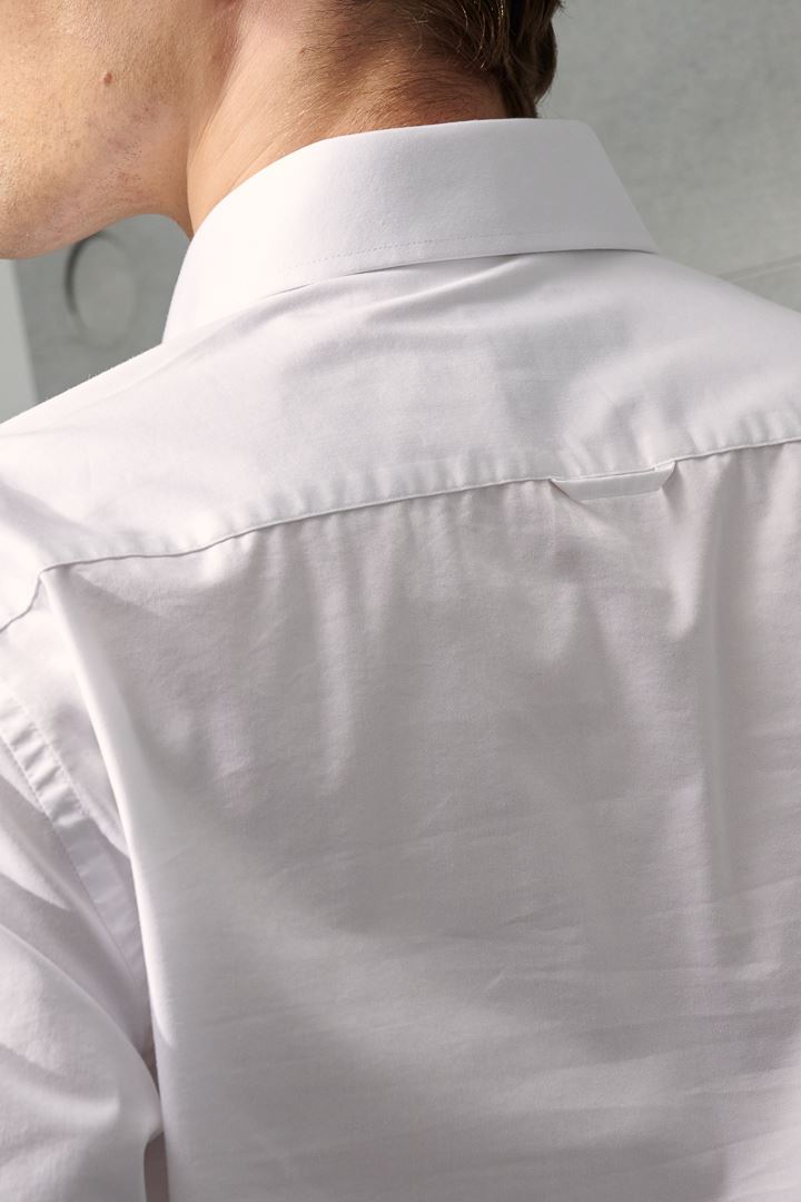 SST&C #Elastic Fit  Half Placket Plain White Shirt | 0312203007  (Outlet)_7