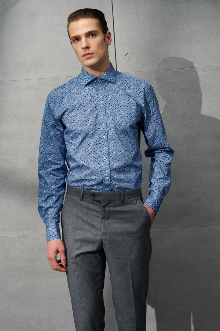 SST&C #Comfortable Cotton  Blue Daisy Print Shirt | 0312203011  (Outlet)_1