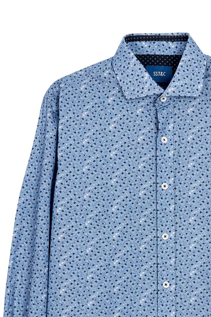SST&C #Comfortable Cotton  Blue Daisy Print Shirt | 0312203011  (Outlet)_6