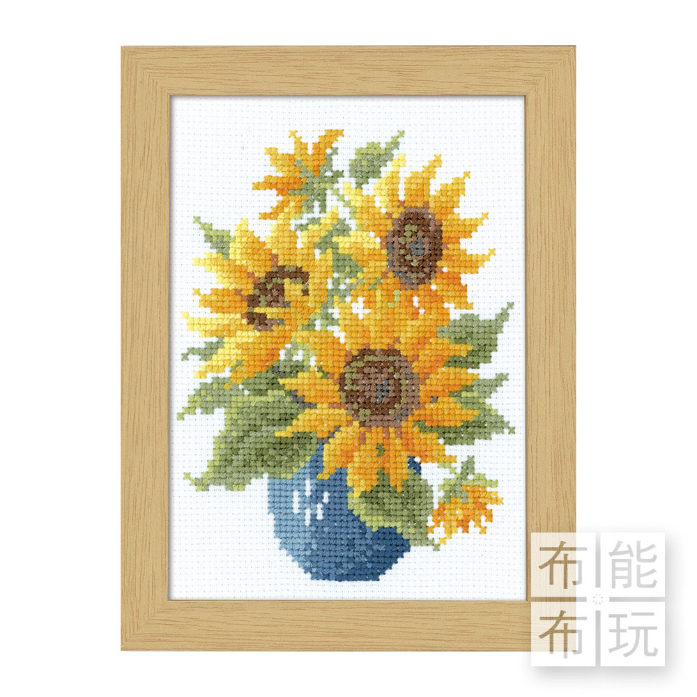 Olympus 12個月花卉-十字繡框飾材料包-8月(向日葵)_0