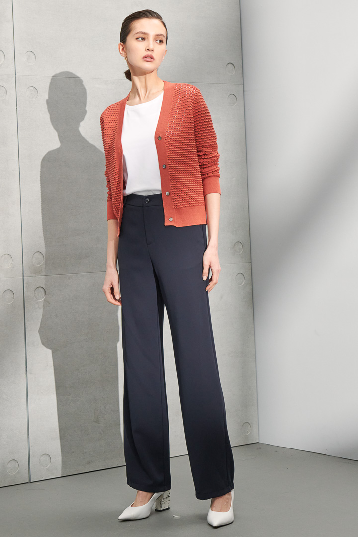 SST&C #Online Exclusive  Women'S Amber Orange V-Neck Cardigan Holed Knit Jacket | 8662203002  (Outlet)_1
