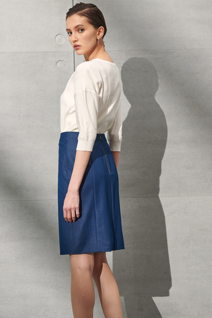 SST&C Women'S Denim Blue Pencil Skirt | 7462203004  (Outlet)_3