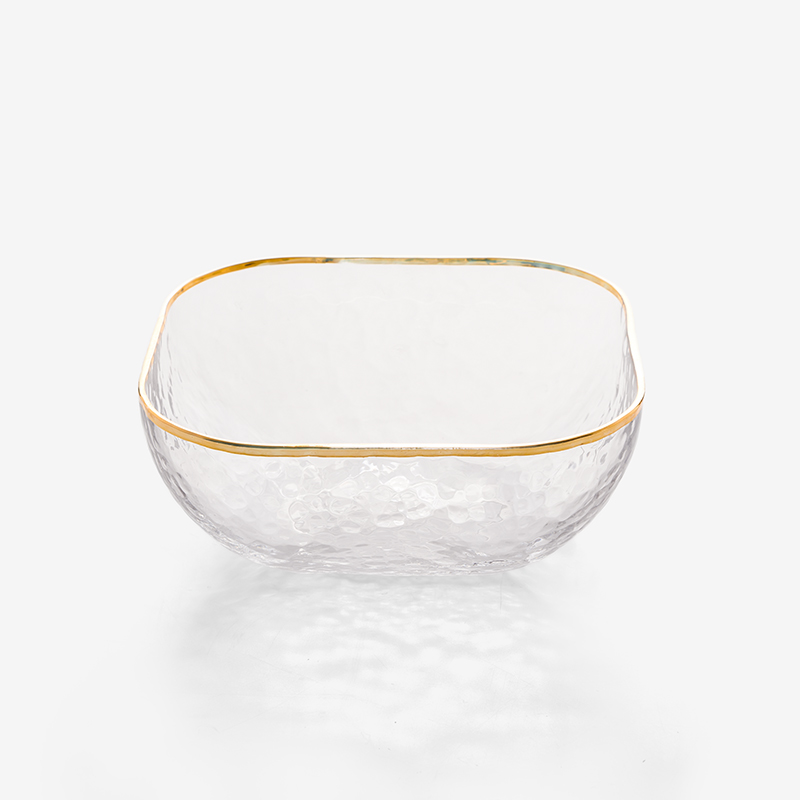 WAGA 金邊錘紋 13.5cm 方形玻璃碗│單品_0