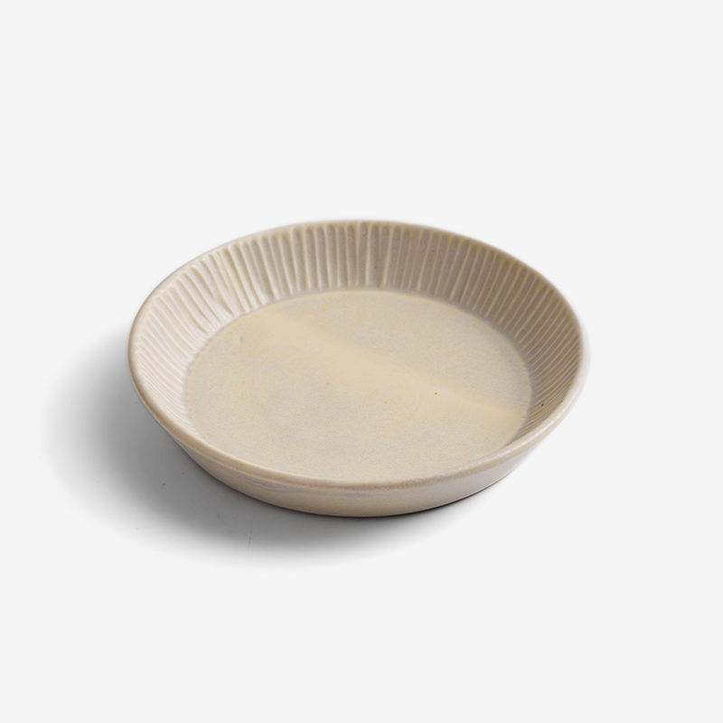 職人 霜霧刻紋 14cm 陶瓷淺盤︱清抹︱單品_0