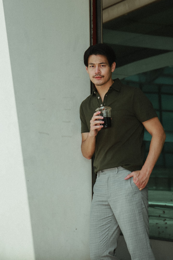 SST&C Dark Green Cotton and Linen Polo Shirt | 1012204009  (Outlet)_0