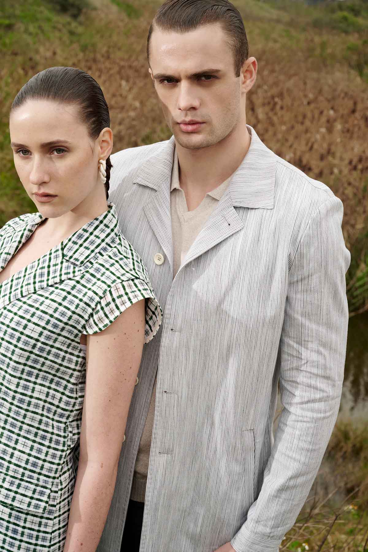 SST&C #Online Exclusive  Light Gray Striped Pattern Shirt Jacket | 0612204003  (Outlet)_1