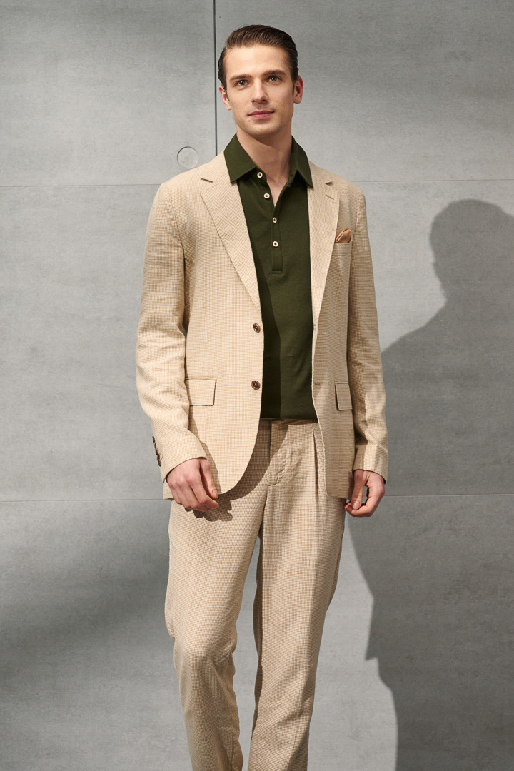 SST&C Sand Yellow Houndstooth Loose Fit Casual Trousers | 1212204001  (Outlet)_6