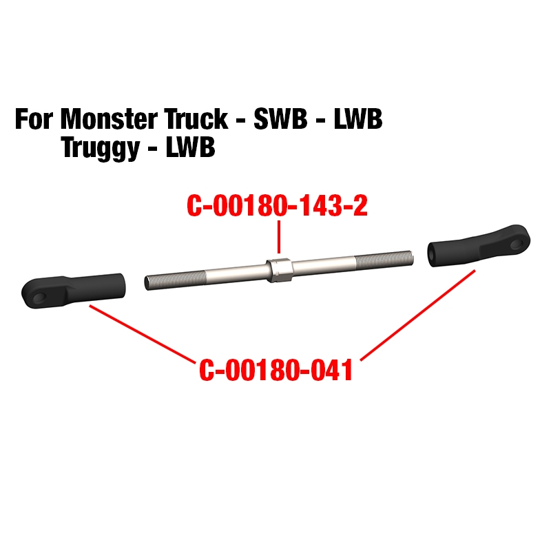 C-00180-143-2 Turnbuckle - M5 - 92mm - Spring Steel - 2 pcs_1