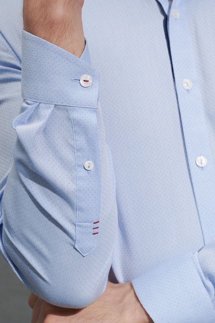 SST&C #Easycare  Blue Textured Shirt | 0312203005  (Outlet)_5