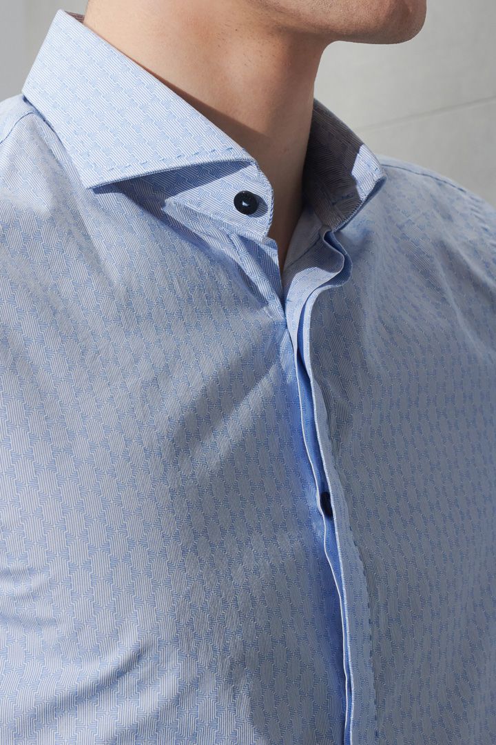 SST&C #Comfortable Cotton  Blue Back Print Shirt | 0312203022  (Outlet)_5