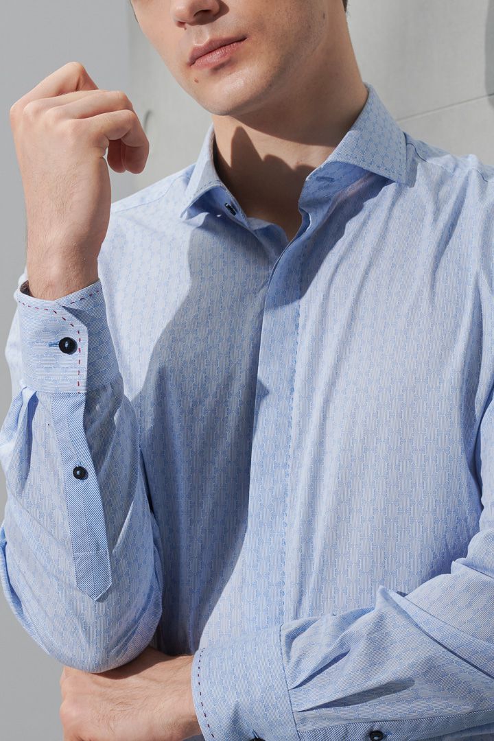 SST&C #Comfortable Cotton  Blue Back Print Shirt | 0312203022  (Outlet)_6