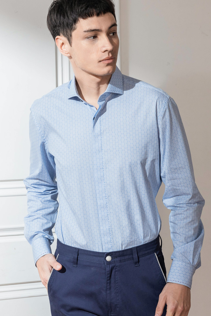 SST&C #Comfortable Cotton  Blue Back Print Shirt | 0312203022  (Outlet)_7