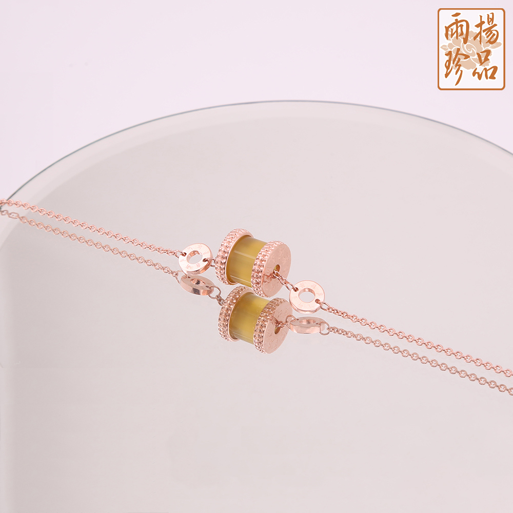 黃瑪瑙轉運珠玫瑰金手鍊（限海外直購）Bracelet_2