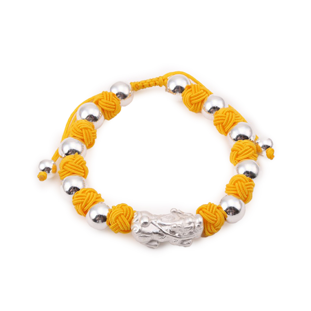 純銀圓珠貔貅手鍊(黃)（限海外直購）Bracelet_1