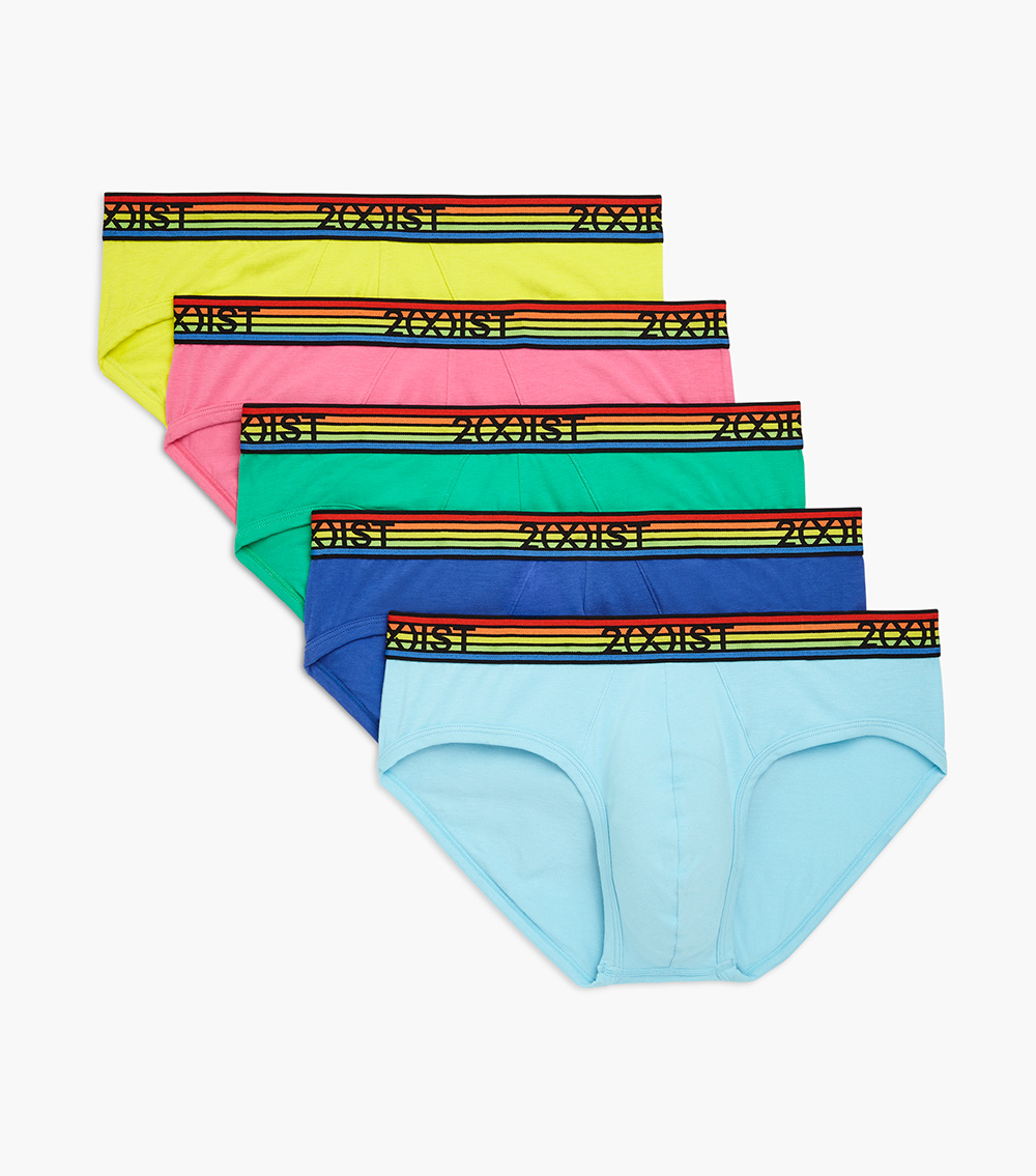 COTTON STRETCH NO-SHOW BRIEF 5-PACK | PRIDE_0