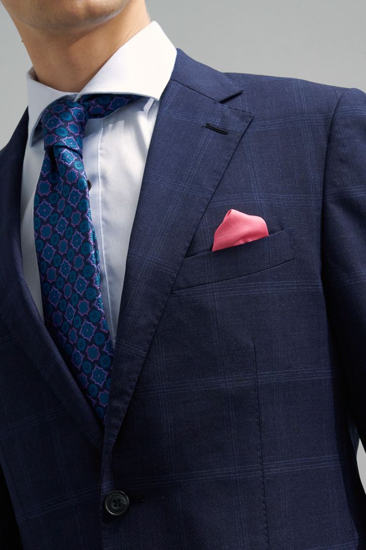 SST&C #Milan Series  Navy Blue Check Pattern Slim Fit Suit Jacket | 0112204001  (Outlet)_5