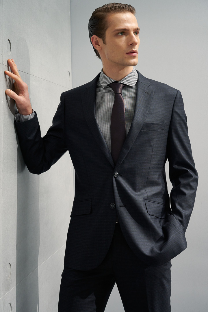 SST&C #Machine Washable Series  Gray Check Pattern Slim Fit Suit Jacket | 0112204004  (Outlet)_0