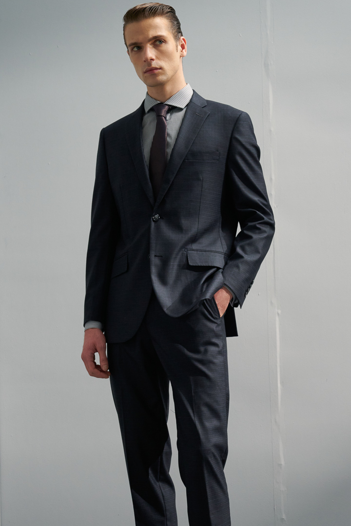 SST&C #Machine Washable Series  Gray Check Pattern Slim Fit Suit Jacket | 0112204004  (Outlet)_1