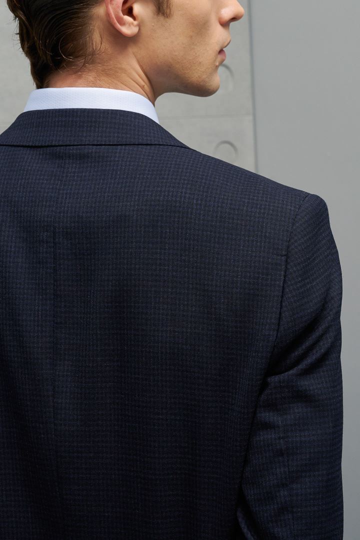 SST&C #Machine Washable Series  Navy Check Pattern Slim Fit Suit Jacket | 0112204005  (Outlet)_6