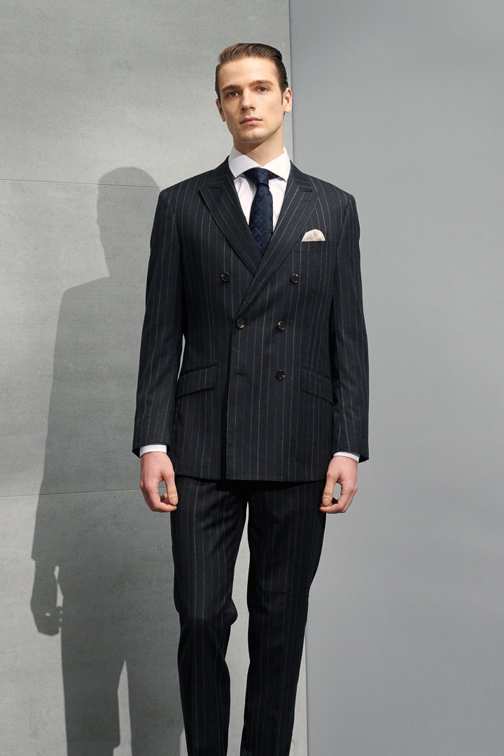 SST&C #米蘭系列 灰色條紋雙排扣修身西裝褲 | 0212204002 (outlet)_3